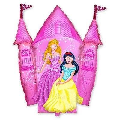 Шар-фигура Принцессы и Замок розовый