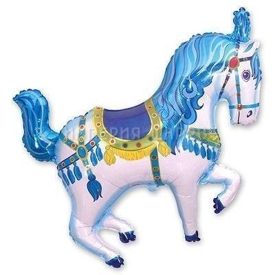 Шар фигура Лошадь цирковая голубая