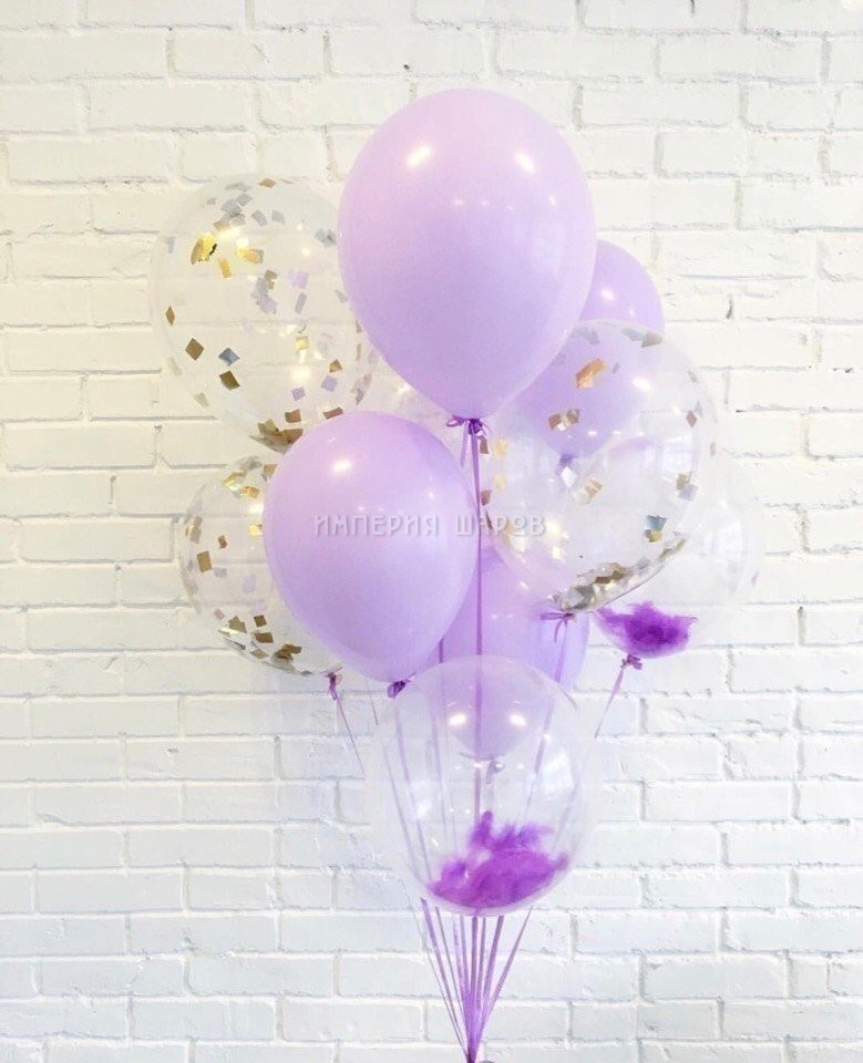 Букет из воздушных шаров Цвет настроения Фиолетовый