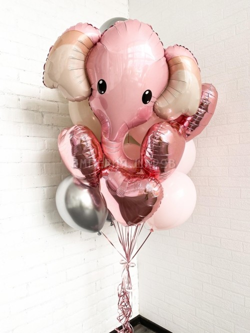 Букет из шаров Розовый слоненок